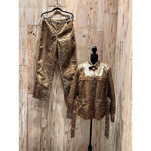 Steele Womens Faux Python Snake Skin Jacket & Pant Set M/L NWT